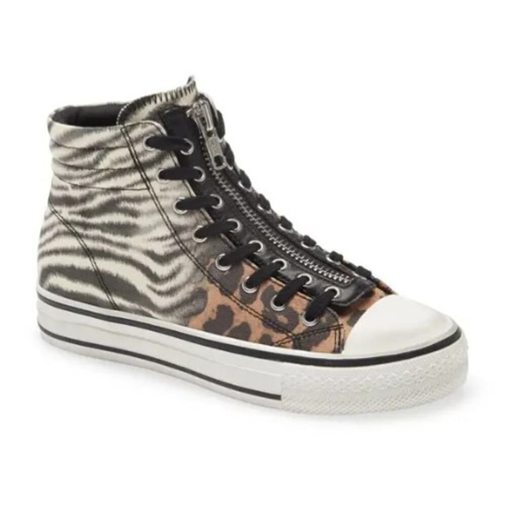 ASH Grunt Animal Print High Top Sneakers Cheetah Zebra Sz 38 (US 7.5-8)